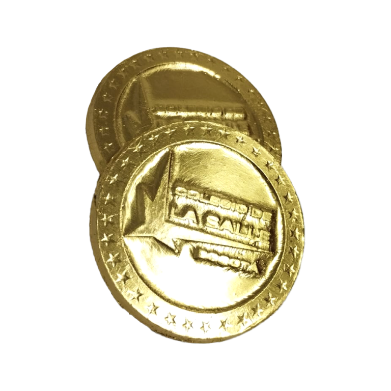 Moneda chocolate pesonalizada